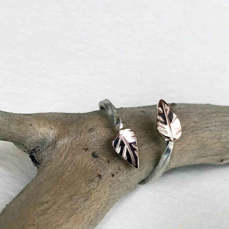 Rose Gold Elven Leaf Ring