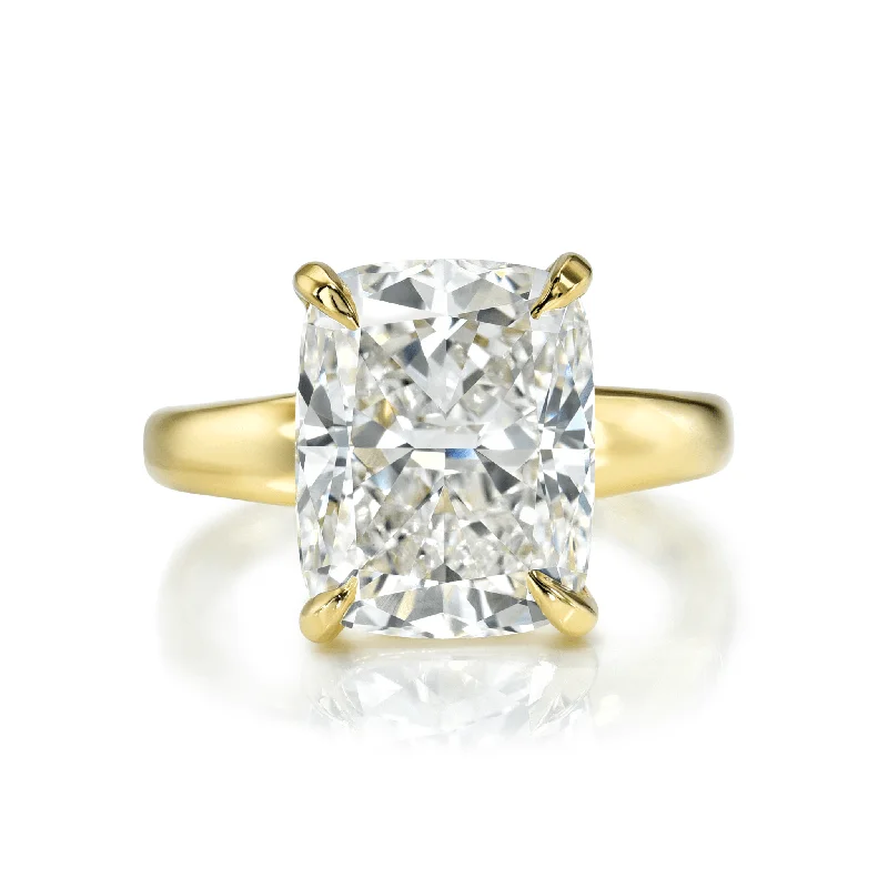 18K Cushion Cut Diamond Solitaire with Tapered Cloud Fit Band | Ready to Ship