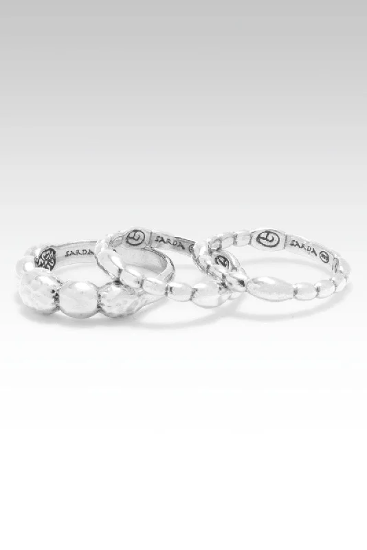 Bubbling Happiness Ring Set of 3™ in Hammered