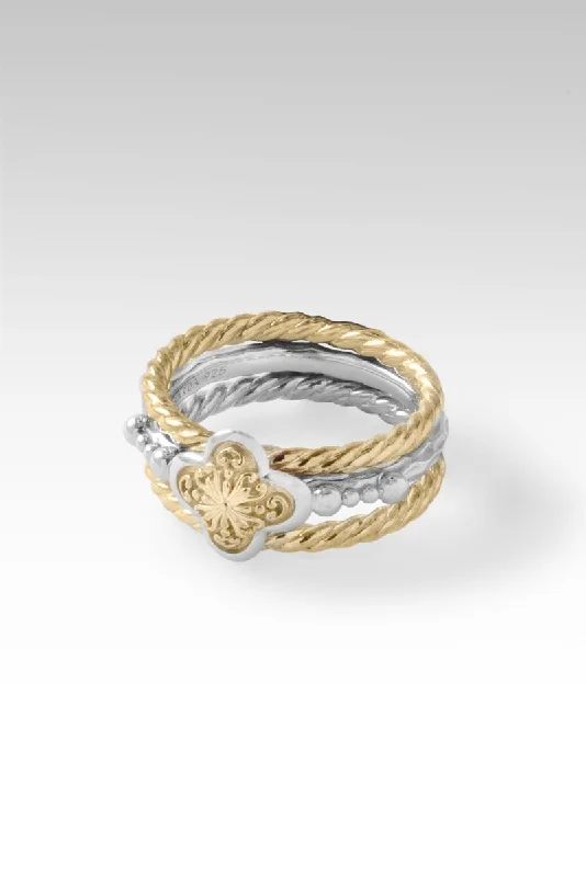 Daily Blessings Ring Set of 3™ in 18K Gold & Rhodium Over Sterling Silver