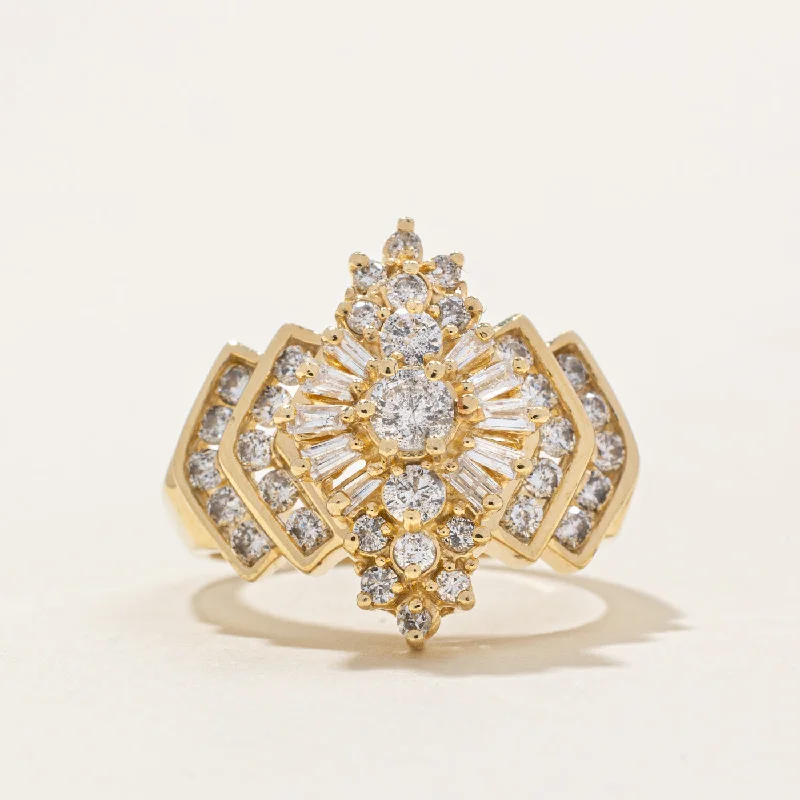 Diamond Cluster Cocktail Ring | 1.22ctw | SZ 6.75 |