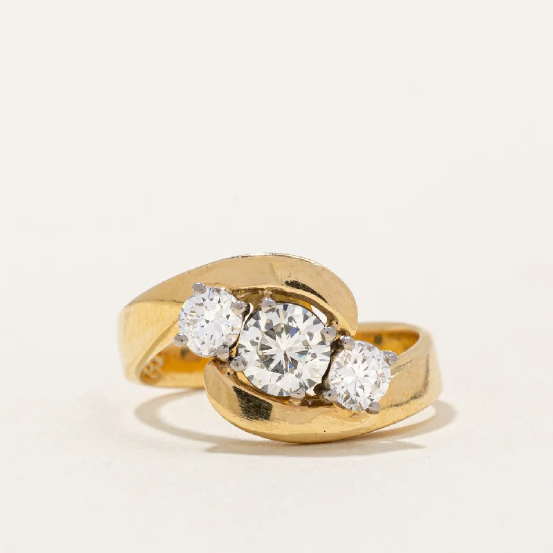 Three Stone Diamond Waterfall Ring | 1.00ctw | SZ 6.25 |