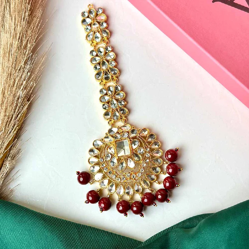 Kundan Bindiya (Maroon)