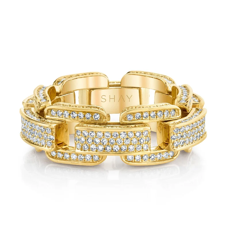 MEN'S DIAMOND PAVE DECO LINK RING