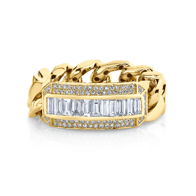 MEN'S MIXED DIAMOND LINK RING