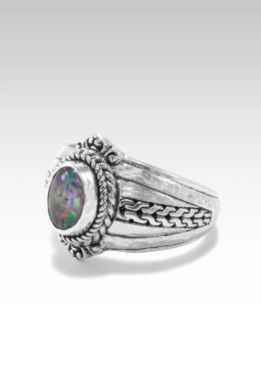 My Strength & Shield Ring™ in Red Pink Australian Opal Triplet