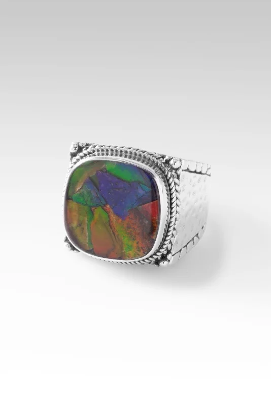 Peaceful Heart Ring™ in Ammolite Triplet