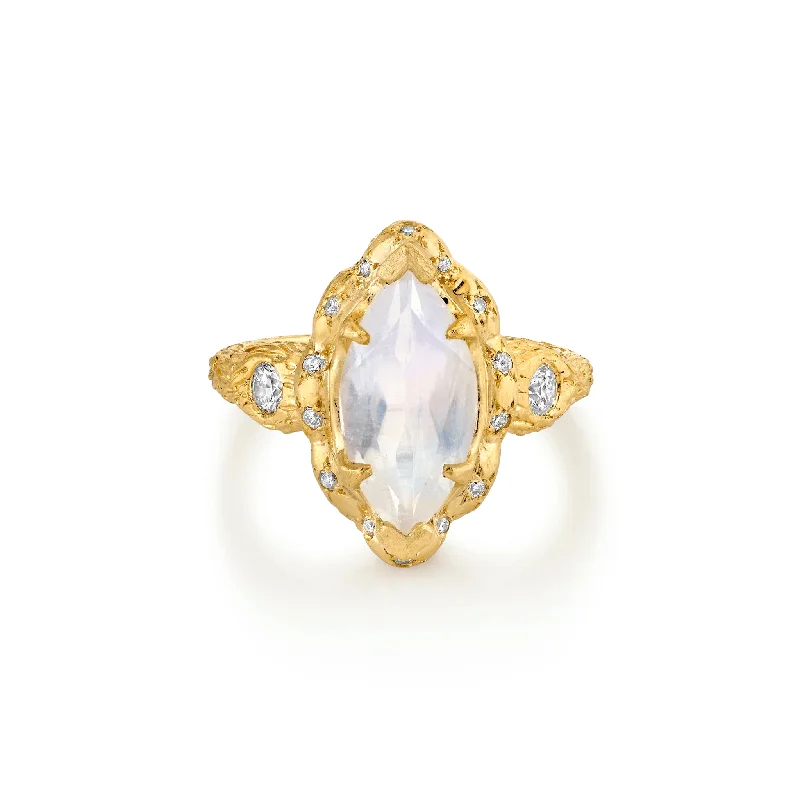 Queen Marquise Moonstone Ring