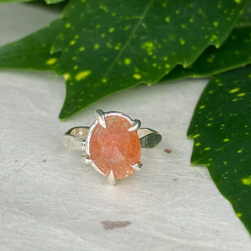 Rose Cut Sunstone Ring