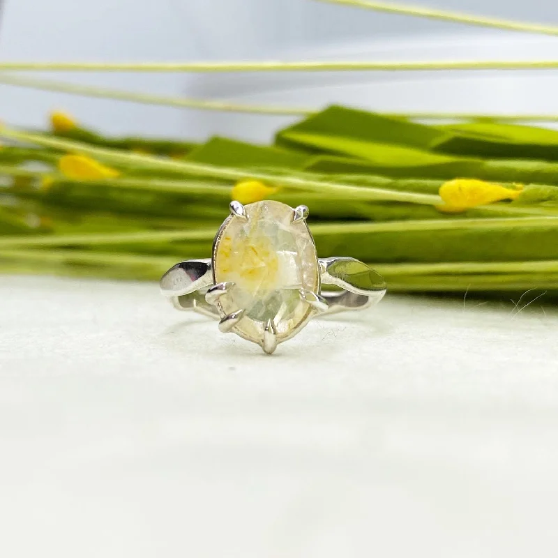 Rose Cut Yellow Sapphire Ring