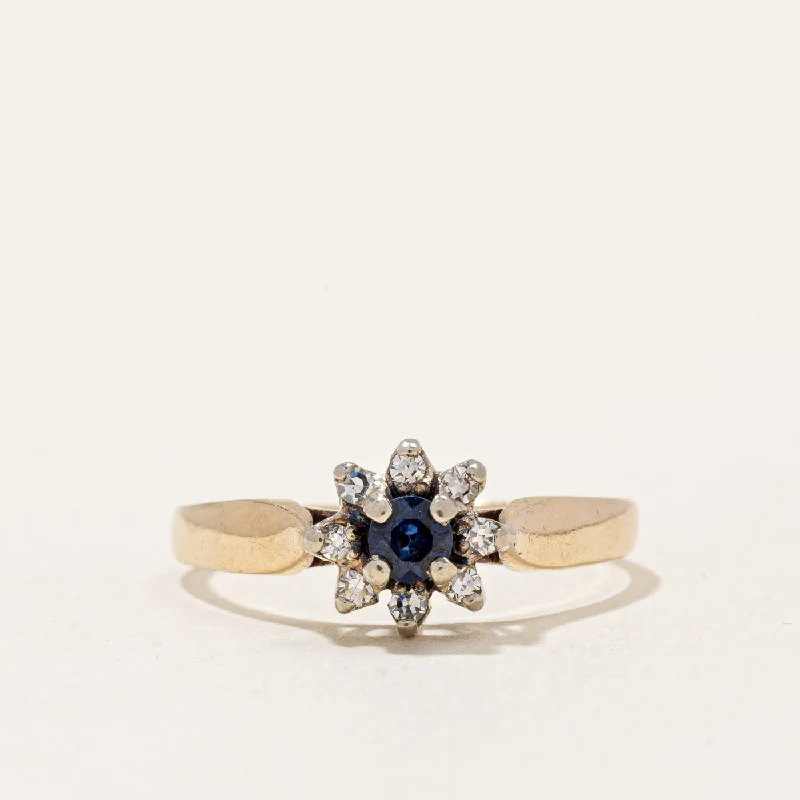 Sapphire & Diamond Halo Ring | 0.16ct, 0.12ctw | SZ 8.25 |