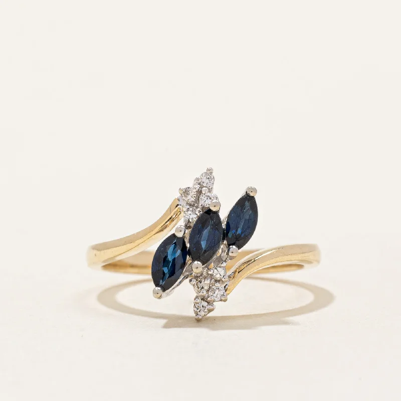 Sapphire & Diamond Waterfall Ring | 0.42ctw, 0.08ctw | SZ 6.25 |