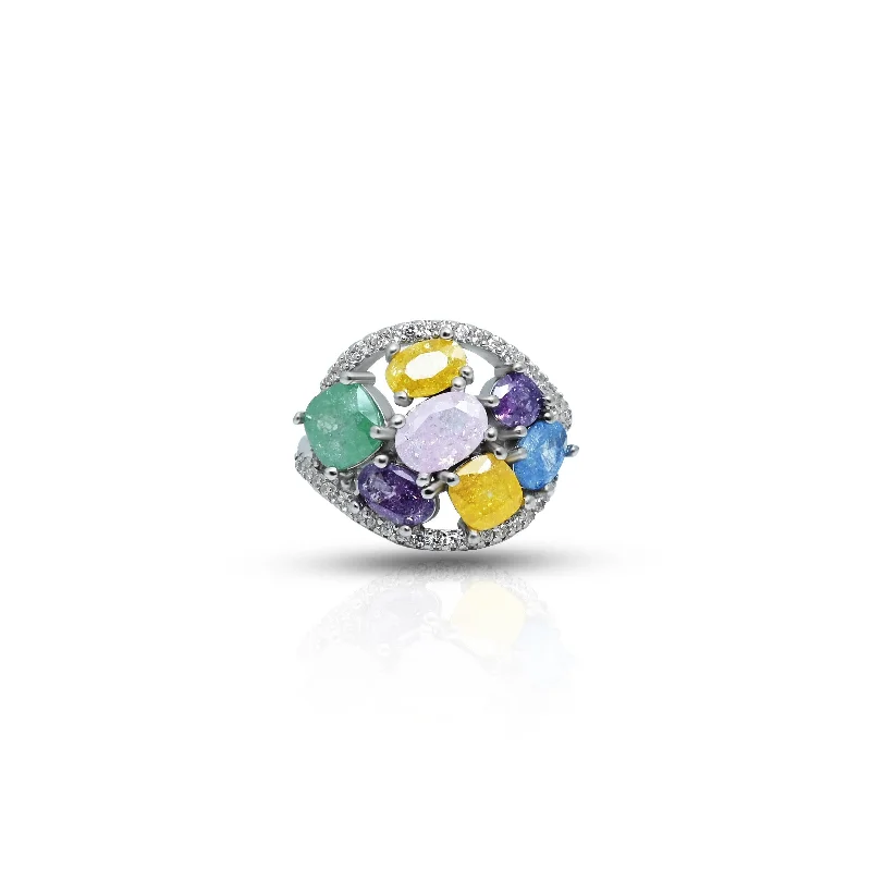 Silver Colourful Girls Ring 92.5