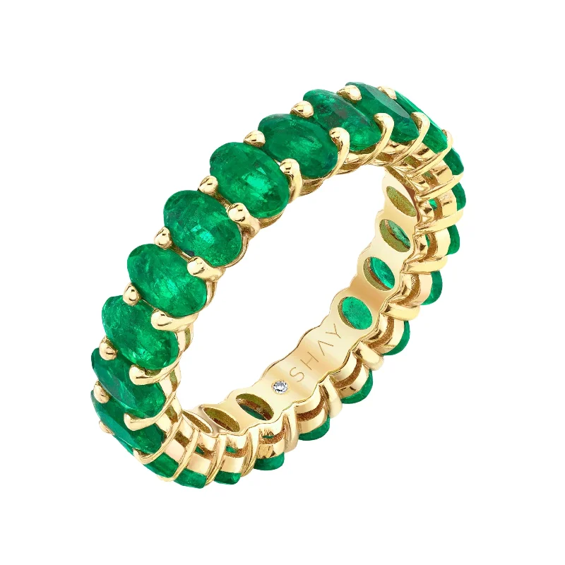 SMALL EMERALD OVAL ETERNITY BAND