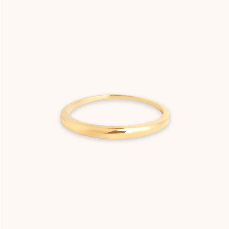 Dome Ring in Solid Gold