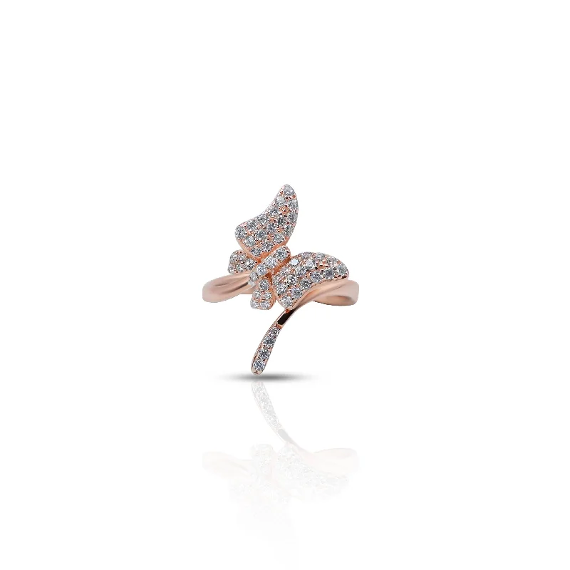 Sterling Silver Classy Gleaming Butterfly Ring for Girls