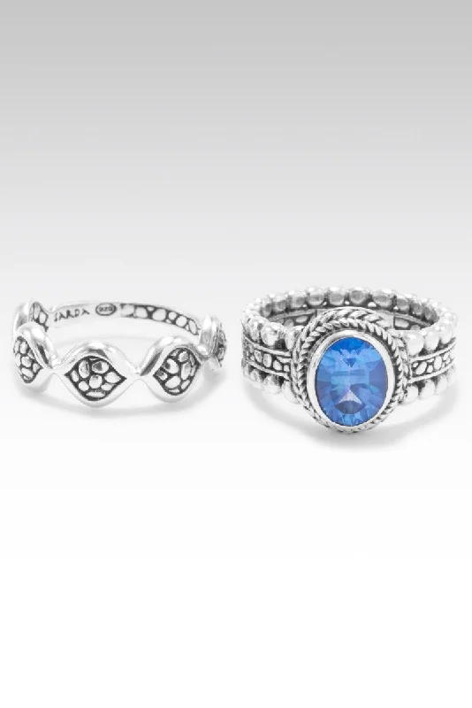 Be Humble Ring Set of 2™ in Royal Bali Blue™ Mystic Topaz