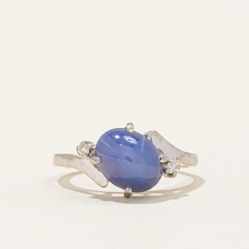 Synthetic Star Sapphire & Natural Diamond Ring | 2.72ct, 0.03ctw | SZ 5 |