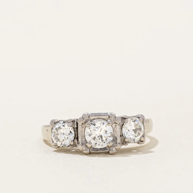 Three Stone Diamond Ring | 0.85ctw | SZ 5.25 |