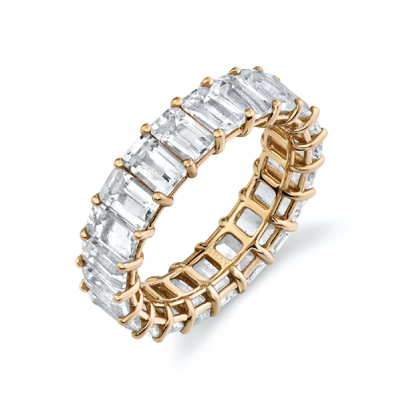 WHITE TOPAZ ETERNITY BAND