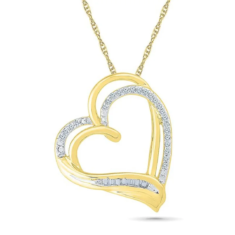 1/10 CTW Diamond Heart 18-inch Pendant in 10KT Yellow Gold