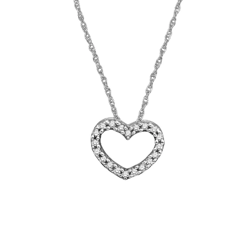 1/12 CTW Diamond Heart 18-inch Pendant in 10KT White Gold