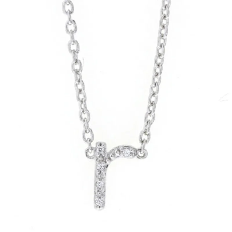 1/30 CTW Diamond Initial 18-inch Pendant in Sterling Silver; Initial R