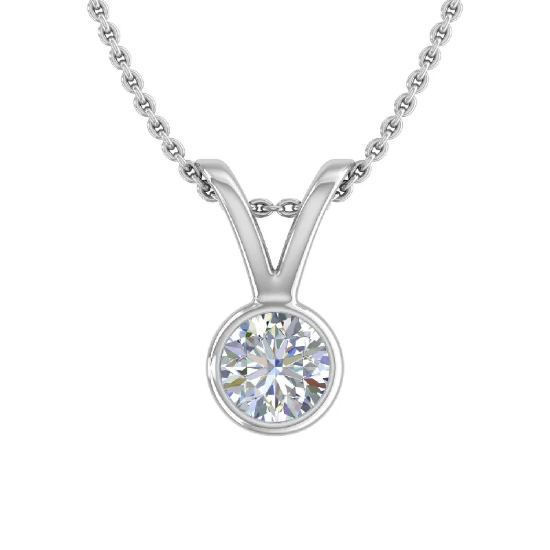 1/4 Carat Diamond Solitaire Pendant Necklace in Gold (Included Silver Chain)