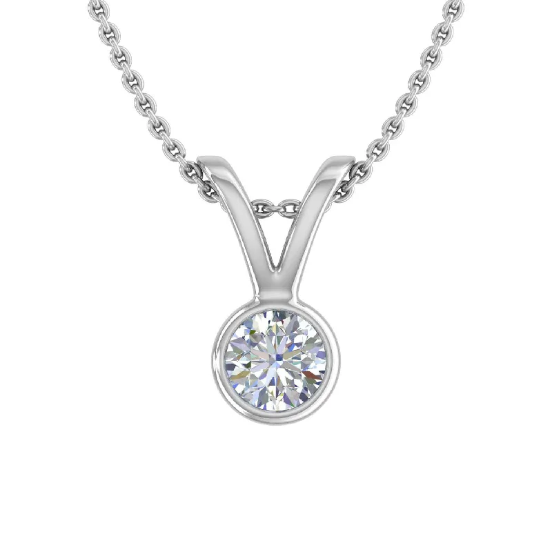 1/5 Carat Diamond Solitaire Pendant Necklace in Gold (Included Silver Chain)