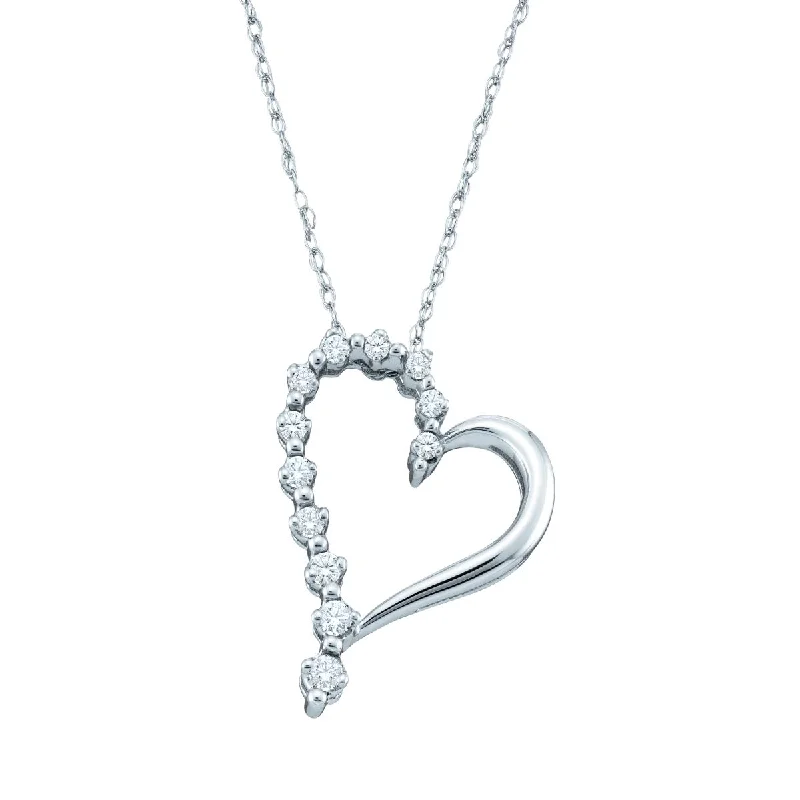 1/7 CTW Diamond Heart 18-inch Pendant in 10KT White Gold