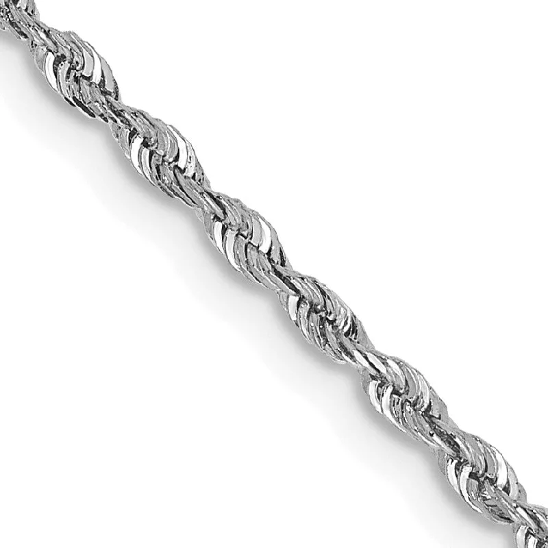 10KT White Gold 16-inch 1.85MM Diamond-cut Rope Chain