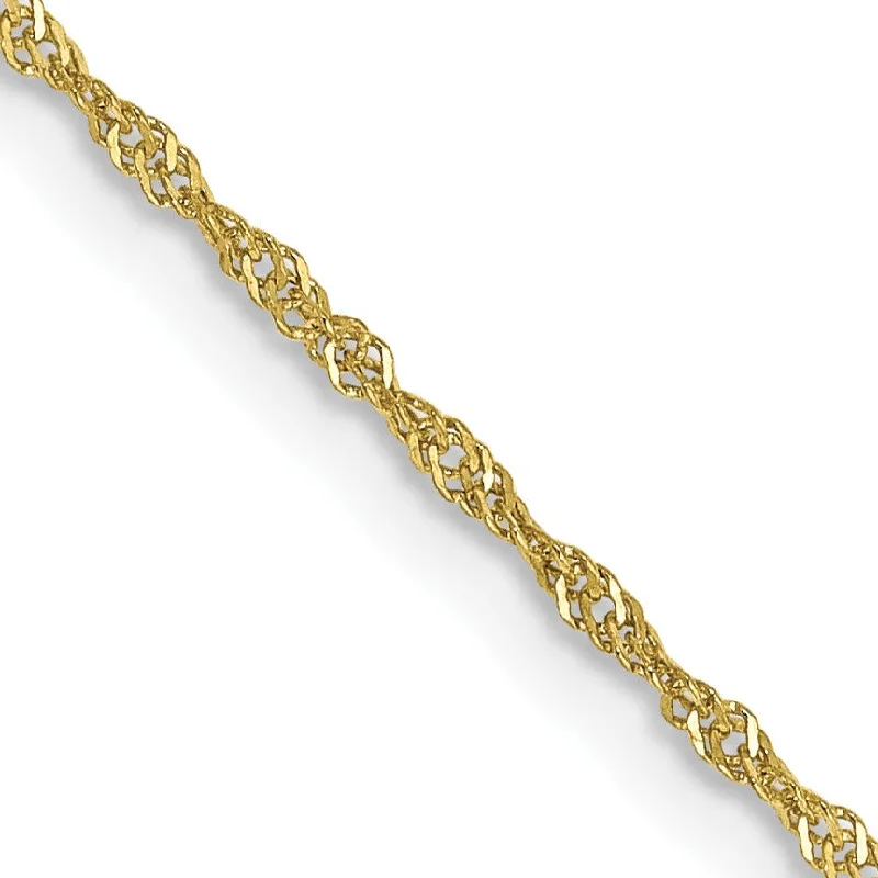 10KT Yellow Gold 18-inch 1.1MM Singapore Pendant Chain