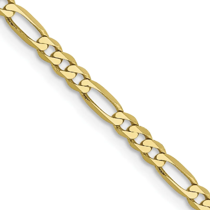 10KT Yellow Gold 20-inch 2.75MM Flat Figaro Chain