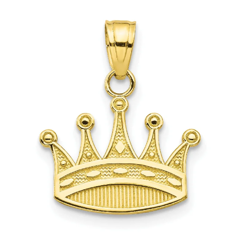 10KT Yellow Gold 20X18MM Crown Charm