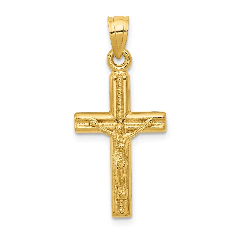 14k Hollow Crucifix Pendant. Chain not Included