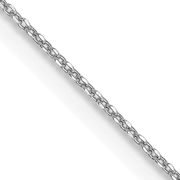 14KT White Gold 16-inch 0.6MM Diamond-cut Cable Pendant Chain