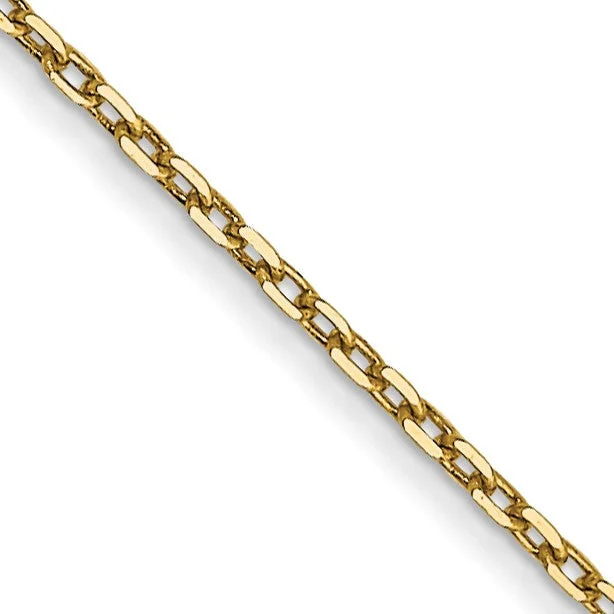 14KT Yellow Gold 16-inch 0.8MM Diamond-cut Cable Pendant Chain