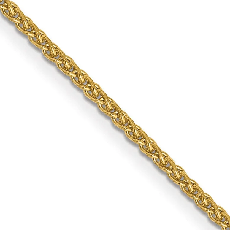 14KT Yellow Gold 22-inch 1MM Diamond-cut Spiga Link Pendant Chain