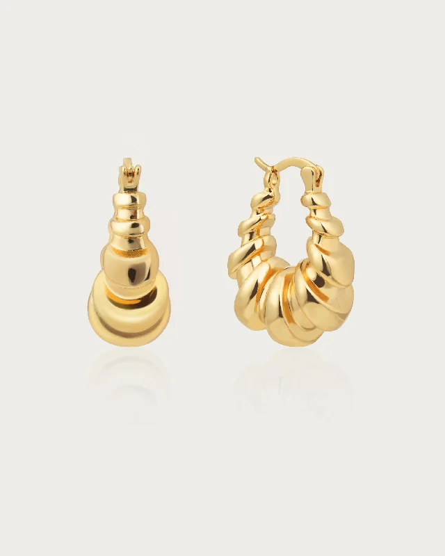 Croissant Hoop Earrings in Gold