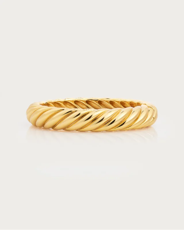 Gold Chunky Braided Bangle