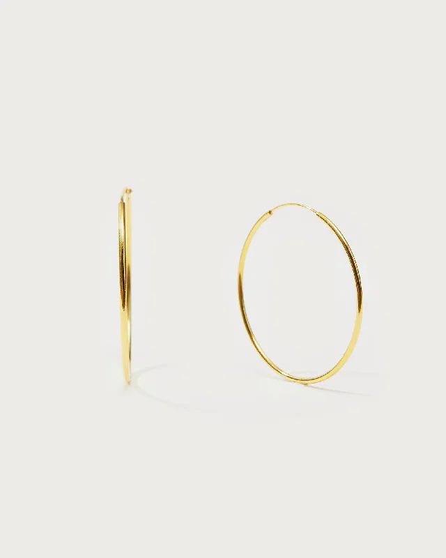 Gold 40mm Skinny Hoop Earrings