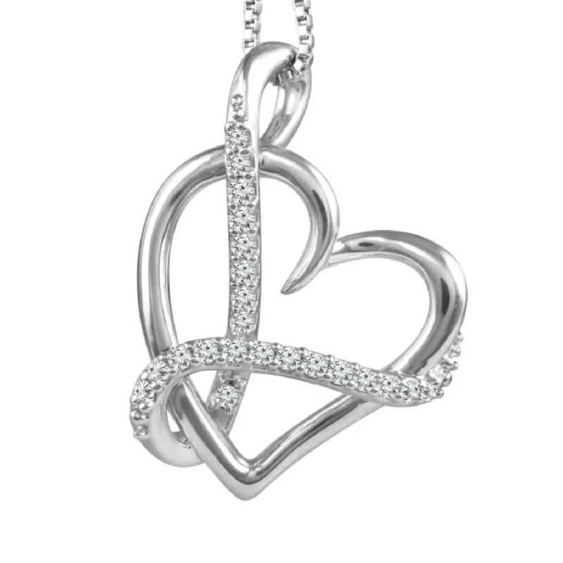 LoveSong 1/10 CTW Diamond Heart 18-inch Pendant in Sterling Silver