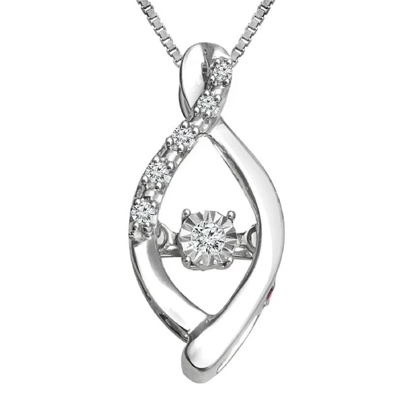 LoveSong 1/20 CTW Diamond Dancing 18-inch Pendant in Sterling Silver