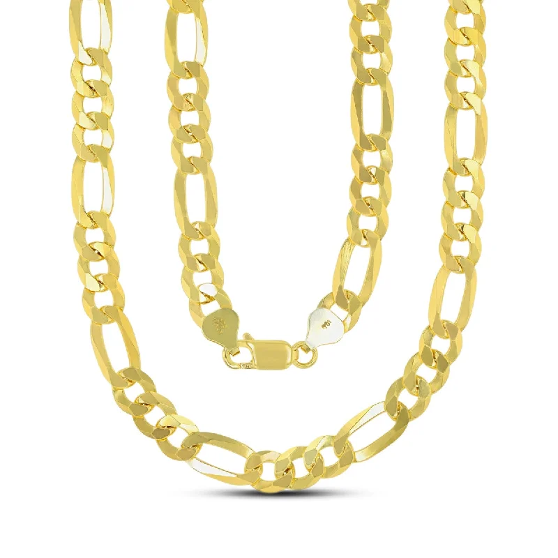 Luxe Layers 14KT Yellow Gold Plated Sterling Silver 30-inch 7.7MM Figaro Chain