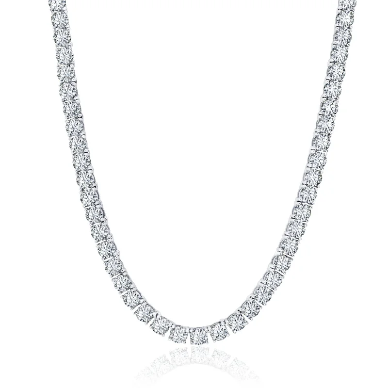 Luxe Layers Sterling Silver 4MM Round Cubic Zirconia 20-inch Tennis Necklace