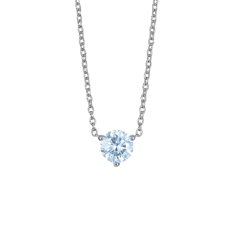 The Blue Round Brilliant Solitaire Pendant