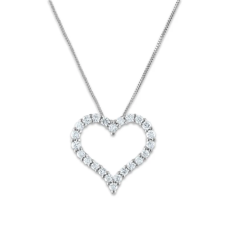 Signature EcoLove 3/4 CTW Lab Grown Diamond Heart 18-inch Pendant in 14KT White Gold