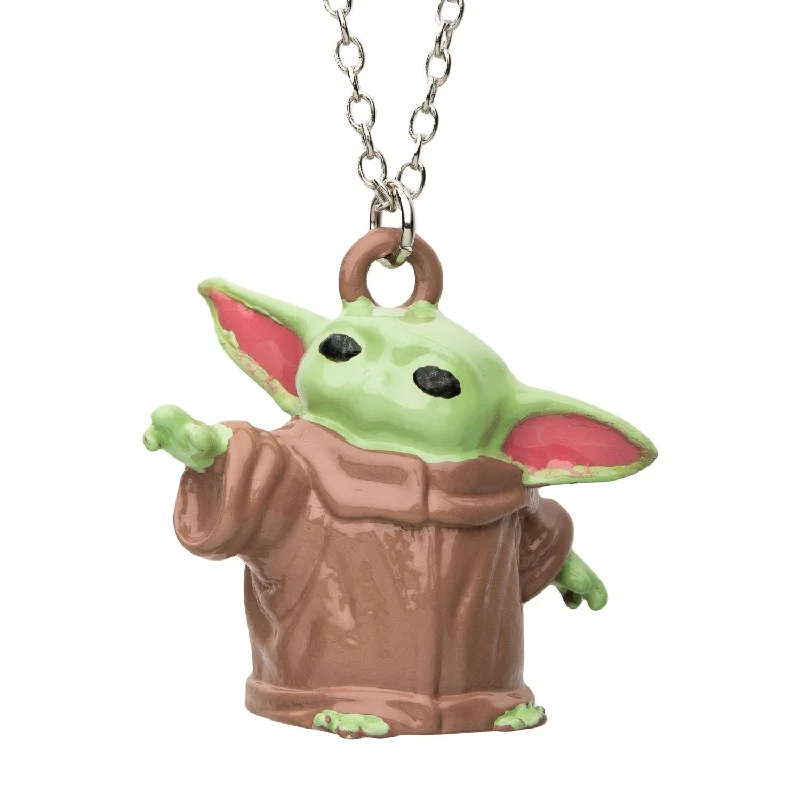 Silver-tone Base Metal 20-inch Star Wars Baby Yoda Pendant