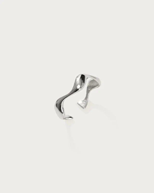 Silver Wave Ear Cuff