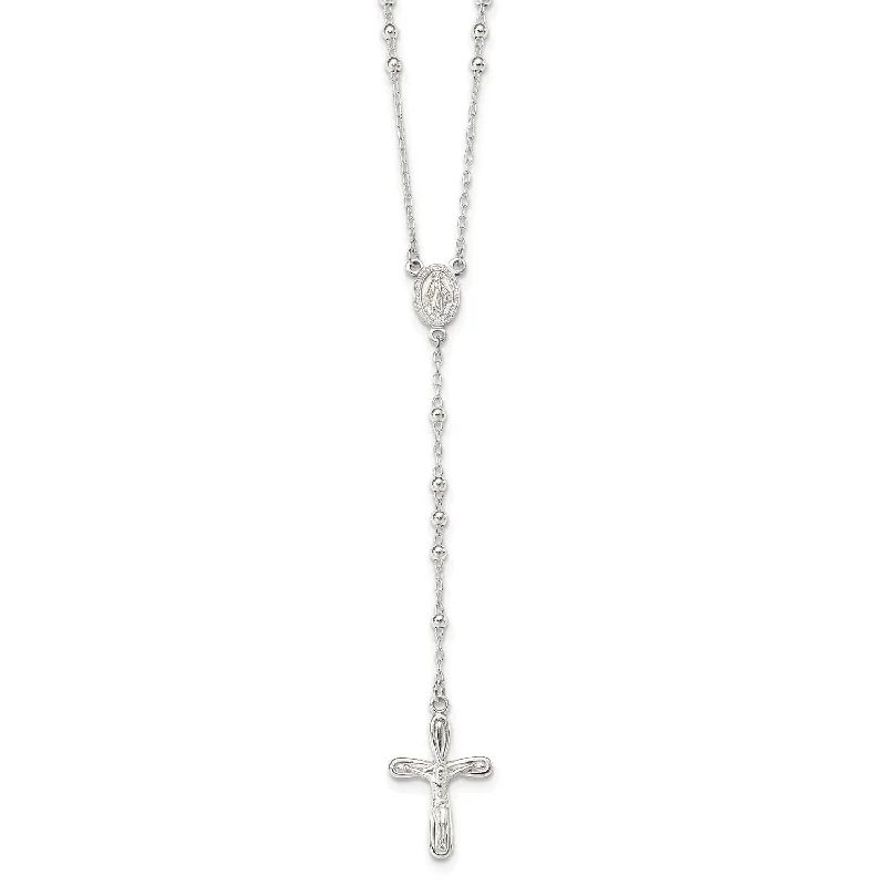 Sterling Silver 18-inch Rosary Necklace